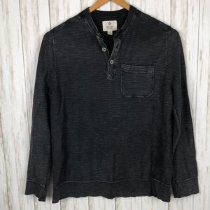 True Grit Knit Cotton Henley Shirt Pocket Men M